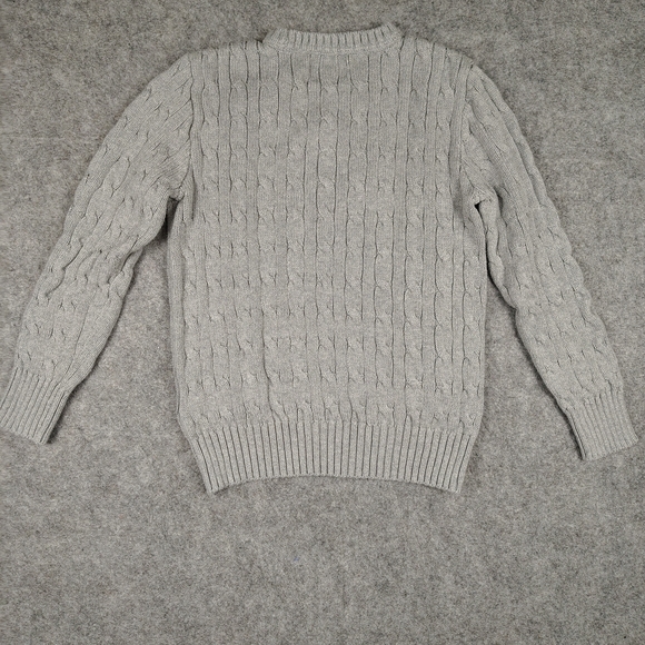 Polo Ralph Lauren Knit Cotton Crew Neck Sweater Sm Gray - Picture 3 of 5